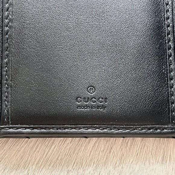 Gucci GG Marmont Matelassé Black Leather Trifold Wallet - Picture 11 of 13